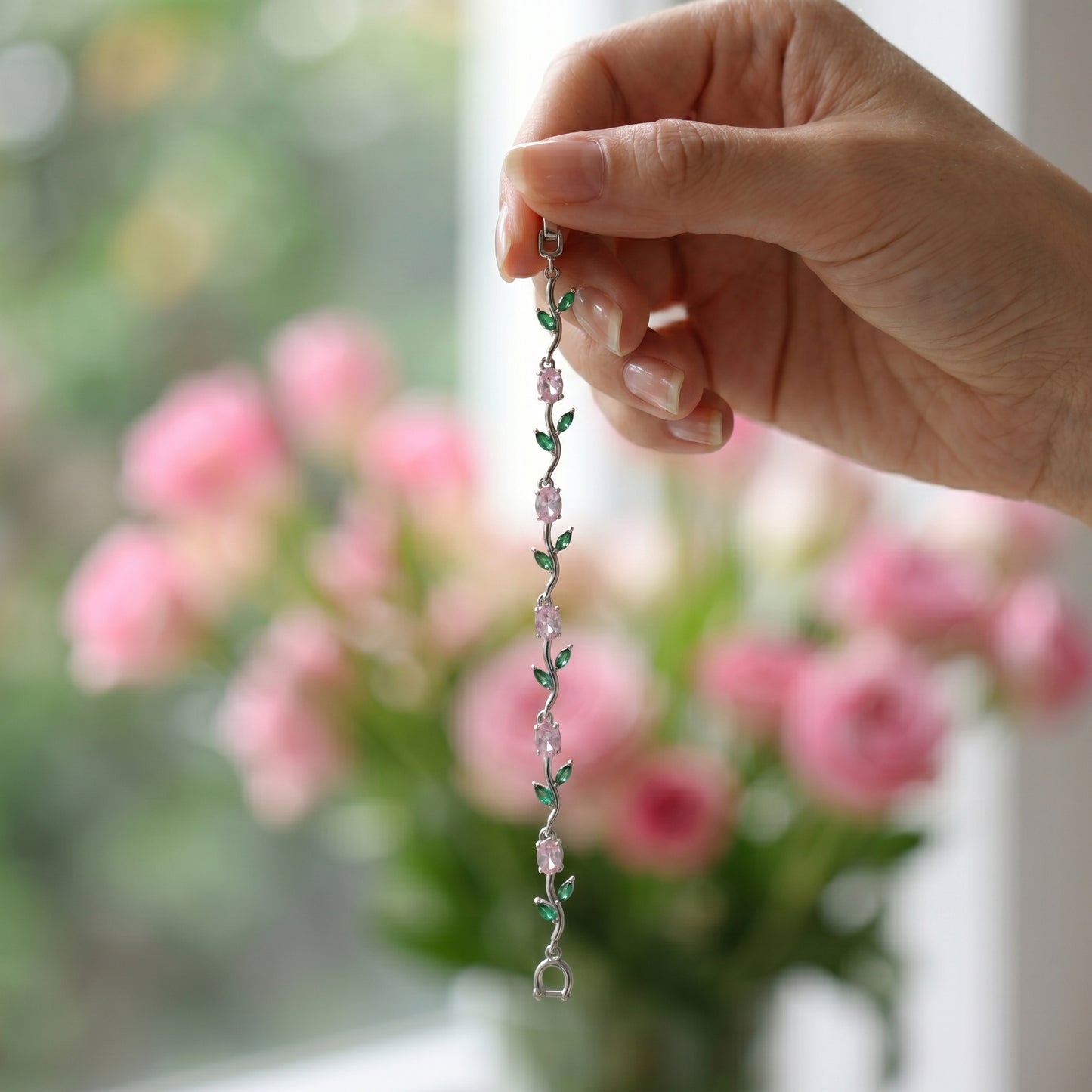 Silver Crystal Vine Bracelet